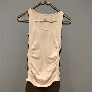 Athleta white ruched tank size XS